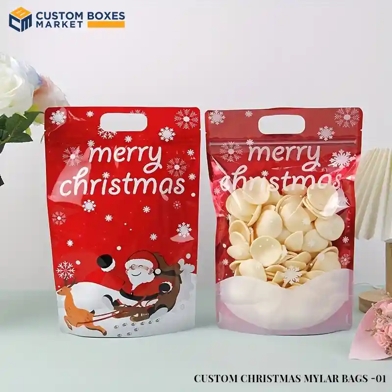 custom christmas mylar bags